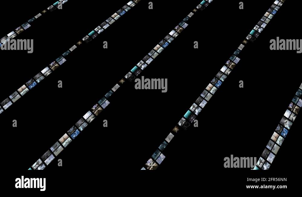 Animated video wall, expanding with green screen Stock Video Footage