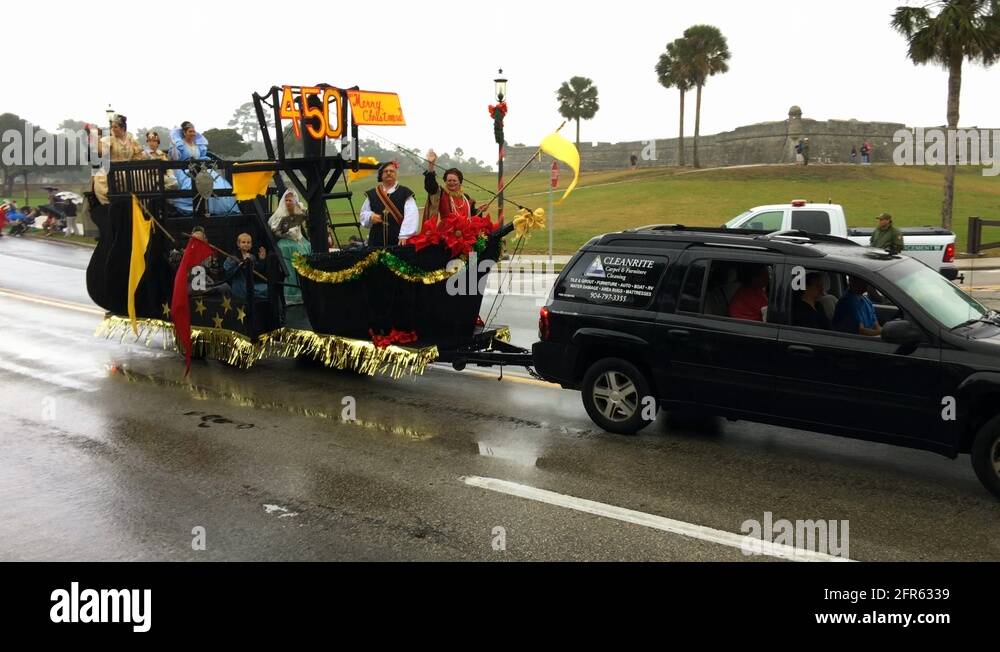 St Augustine Parade pirate ship Stock Video Footage Alamy