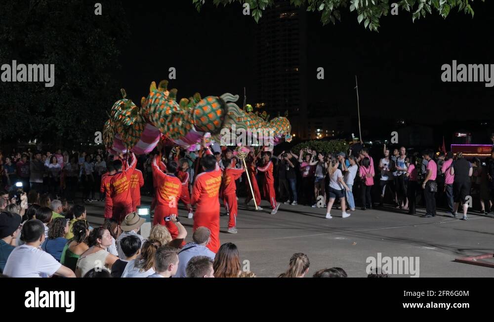 Chinese dragon dance performance,Bangkok,Loi Krathong,Thailand Stock ...