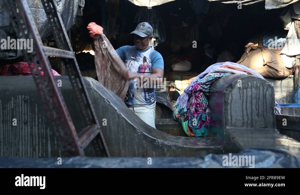 Man washing clothes dhobi ghat Stock Videos & Footage - HD and 4K Video ...