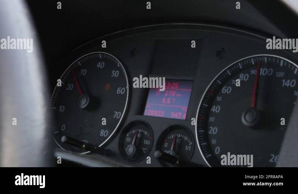 Speedometer And Tachometer In The Car Stock Video Footage Alamy