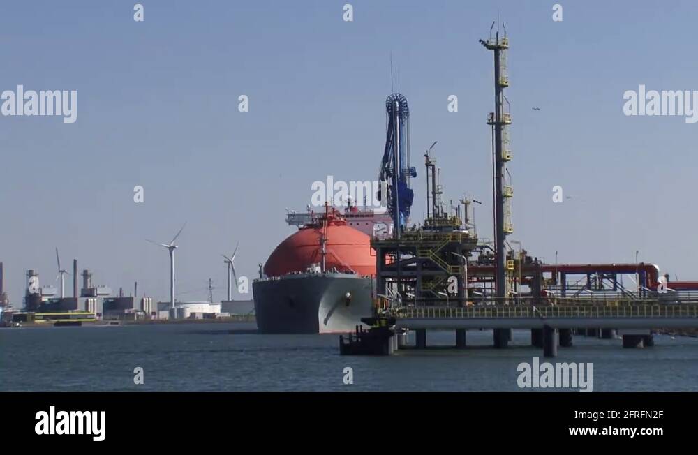 LNG tanker Arctic Voyager at GATE Gas terminal Maasvlakte Rotterdam ...