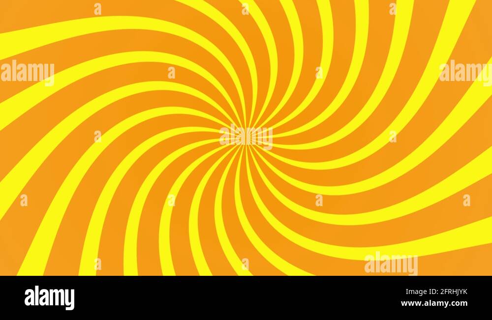 radial swirl rising sun vortex motion background loop orange Stock ...