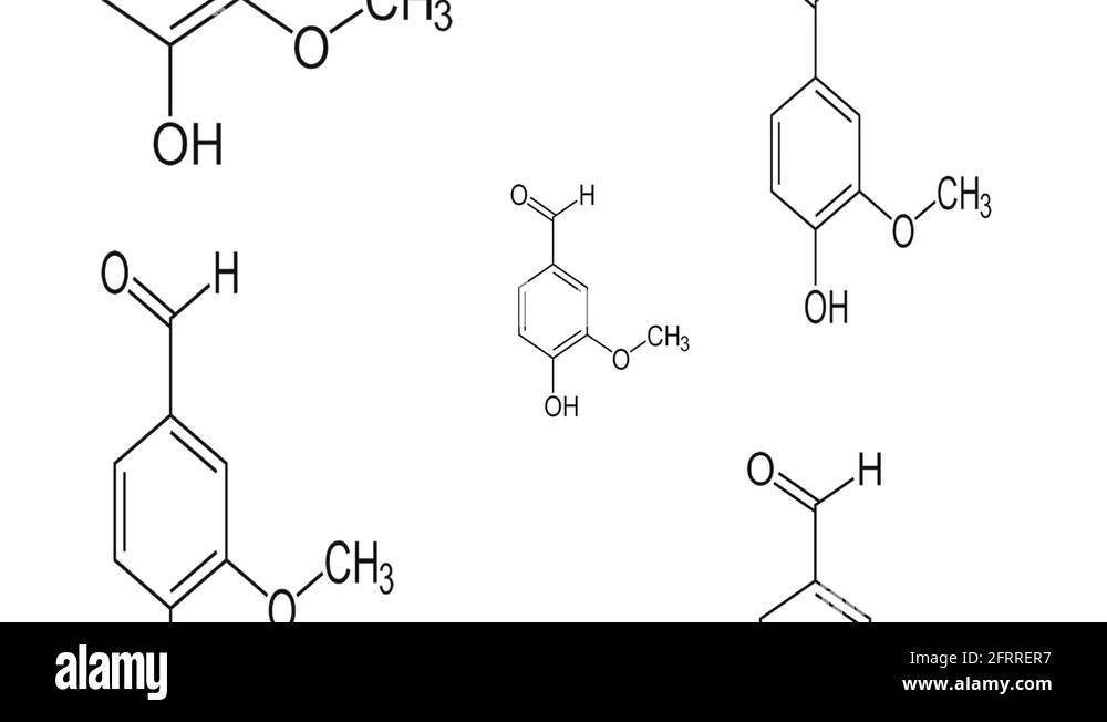 Structural formula of Vanillin Stock Video Footage - Alamy
