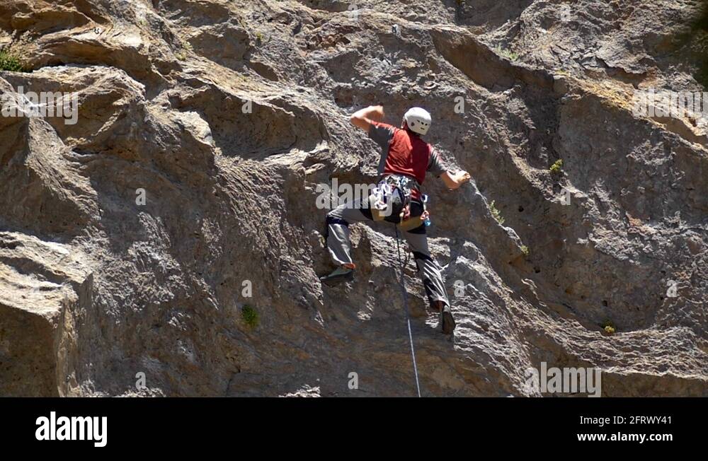 Climber falling into the rope Stock Videos & Footage HD and 4K Video
