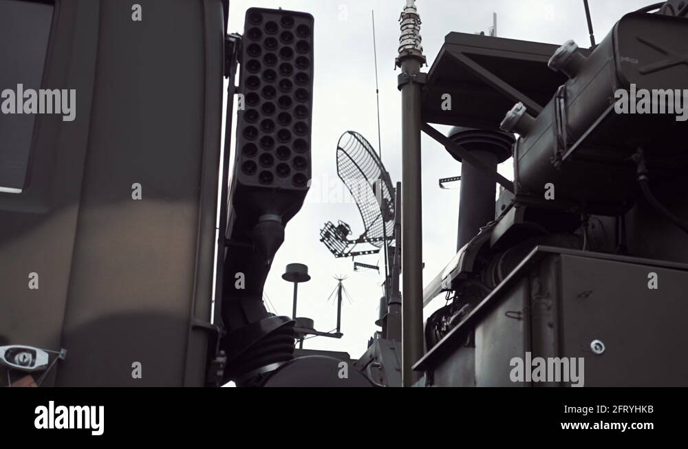 Antennas on military vehicles of communication Stock Video Footage Alamy