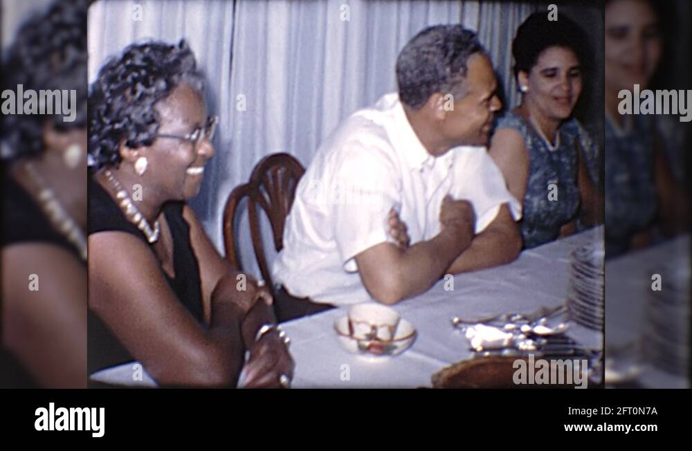 1960s African American Black Family People Dinner Table Vintage Film ...
