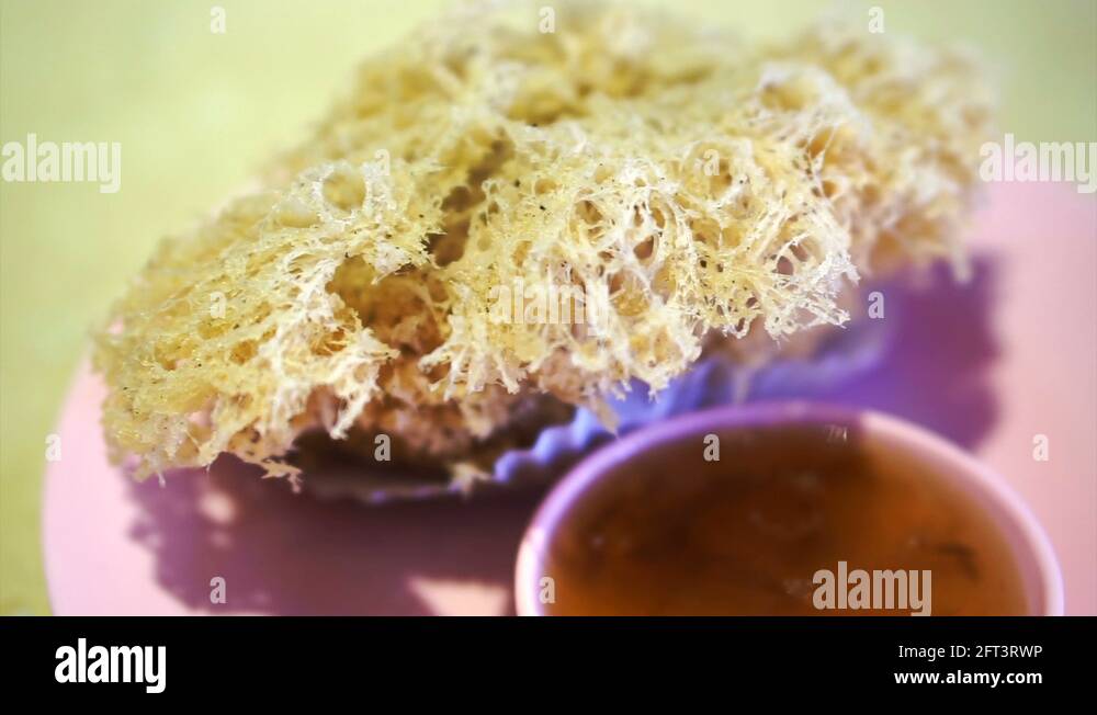 Dim sum crispy deep fried taro, Cantonese traditional breakfast Stock