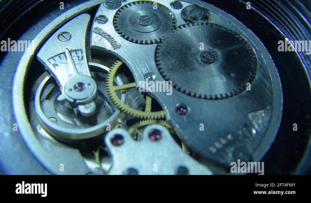 Mechanism of mechanical watch, stopping 30fps PNG HD Stock Video