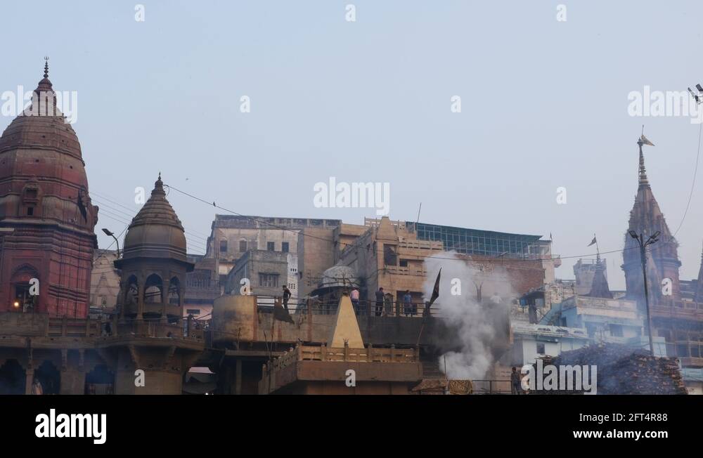 The ritual of cremation in Ganges River, Varanasi, India Stock Video ...
