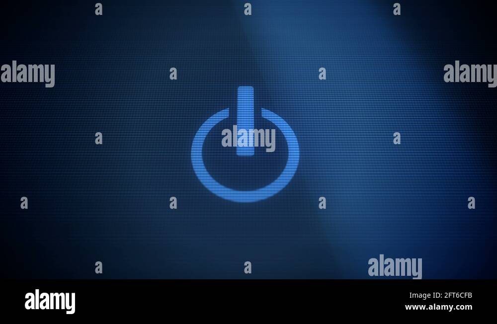 Blue Digital Futuristic Power Button turns on Stock Video Footage - Alamy