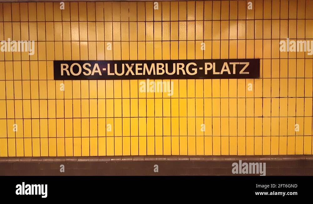 Rosa Luxemburg Platz ubahn subway underground station sign, Berlin ...