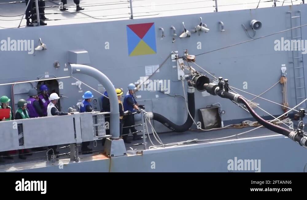 US Navy Fuel Pipe Connect Ship Stock Video Footage Alamy