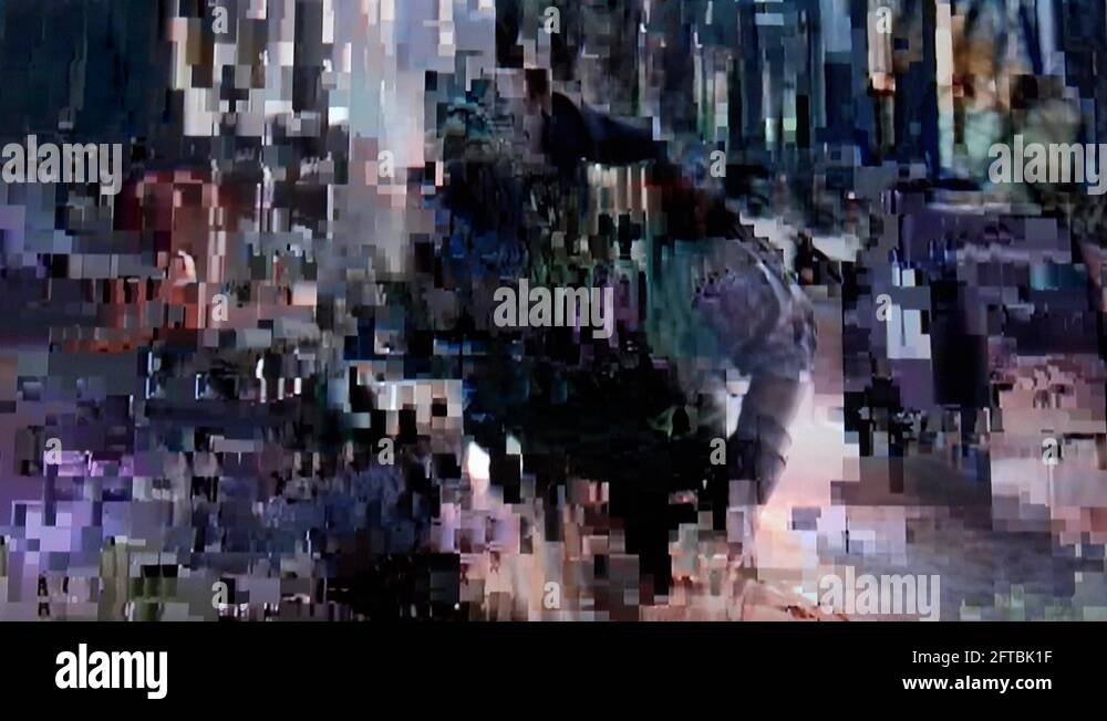 Fatal error in video transmission process, system failure, low TV signal Stock Video Footage Alamy