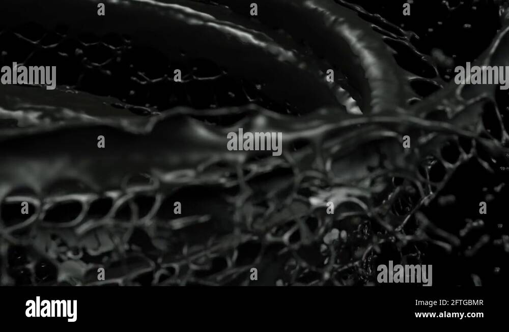 Water surface splash in slow motion on a black background render 3D ...