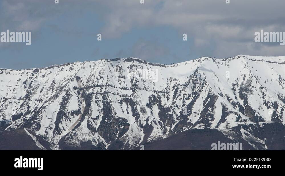 Mount Nebo Utah heat mirage snow clouds fast motion 4K Stock Video