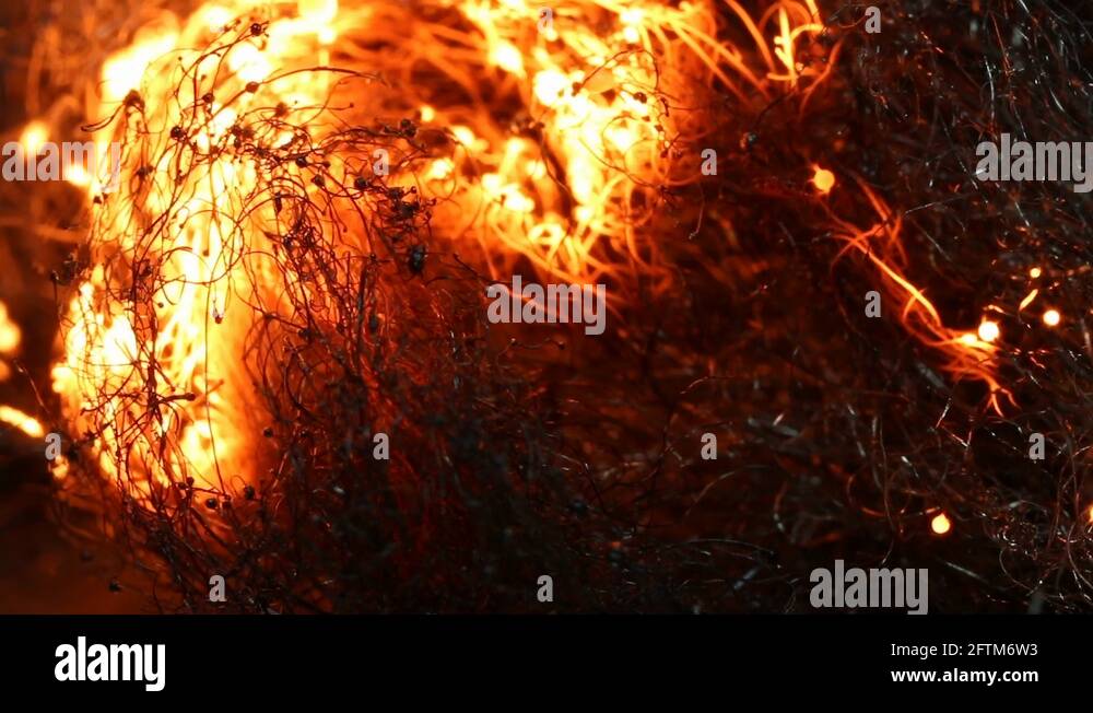 Steel Wool Lit on Fire MAC Stock Video Footage Alamy