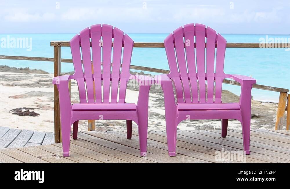 Wooden pink beach chairs Stock Videos & Footage HD and 4K Video Clips