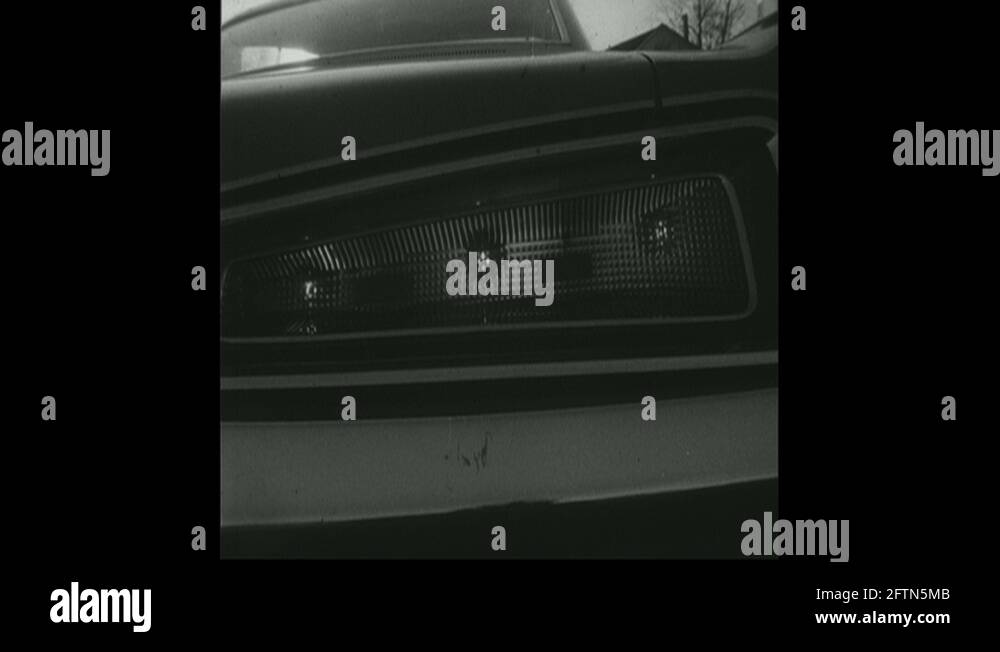 1960s Blinking car tail light, hand honking car horn, traffic light