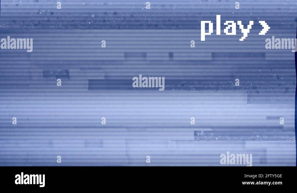VHS vcr tape playing, tv screen with glitch and fail effects Stock Video Footage Alamy