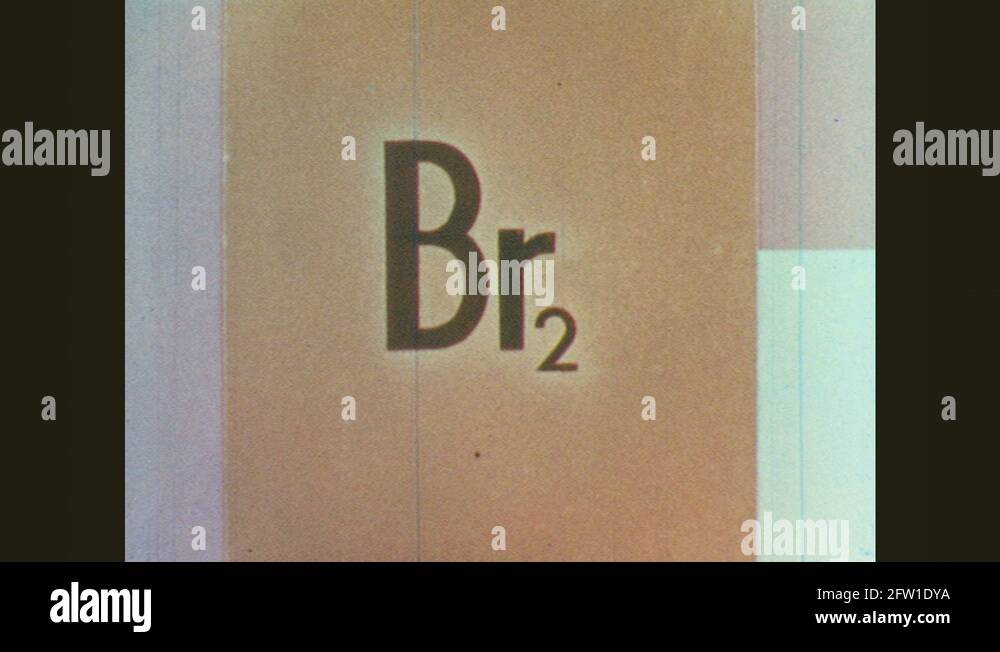 1960s Elemental formula for bromine. List of properties of bromine Stock Video Footage Alamy