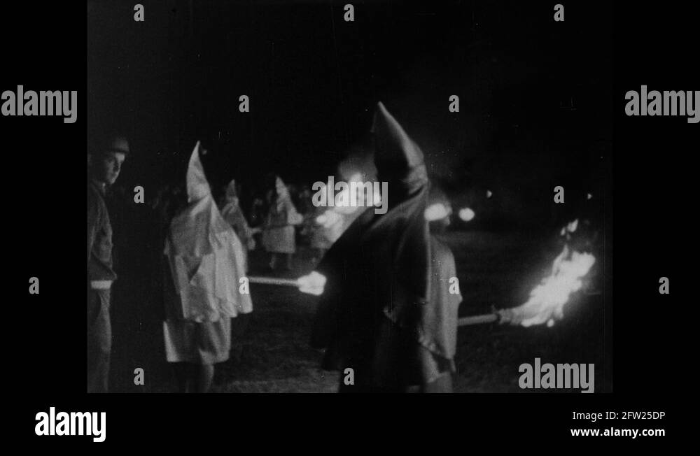 Ku Klux Klan Burning Cross Stock Videos Footage HD And 4K Video   1969 Ku Klux Klan Cross Burning Usa 1960 1969 2fw25dp 