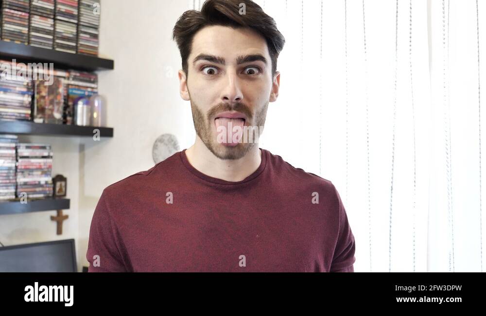 Facial expression with tongue Stock Videos & Footage HD and 4K Video