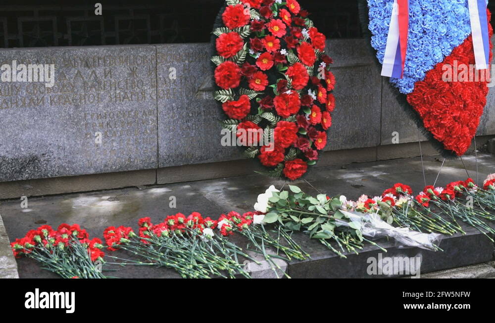 Flowers on monument with names of fallen soldiers Stock Video Footage ...