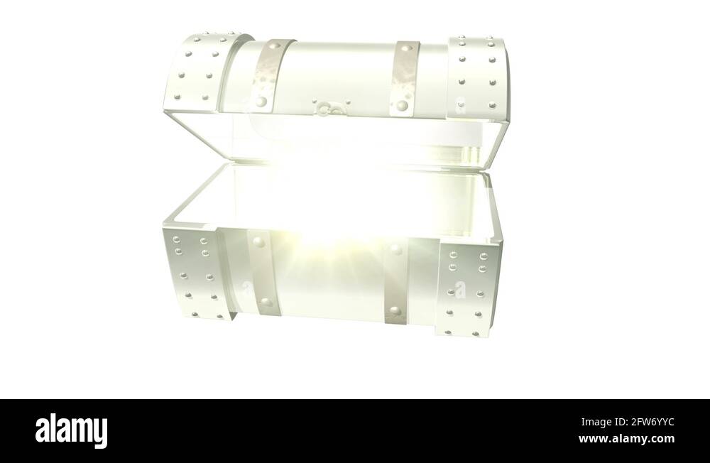 Silver treasure chest opens CG animation Stock Video Footage Alamy