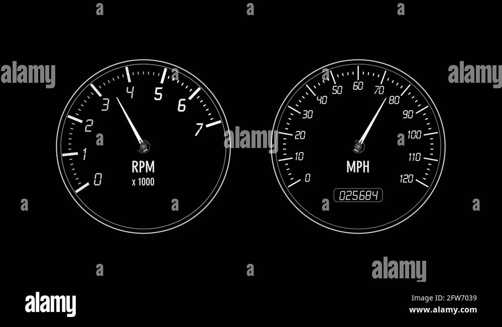 odometer, speedometer, tachometer, 2 different colored versions