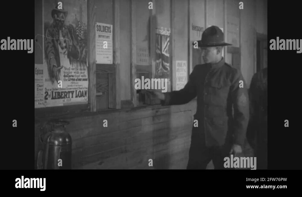 Stamp window and parcel post window of Camp Sherman Post Office, 1917