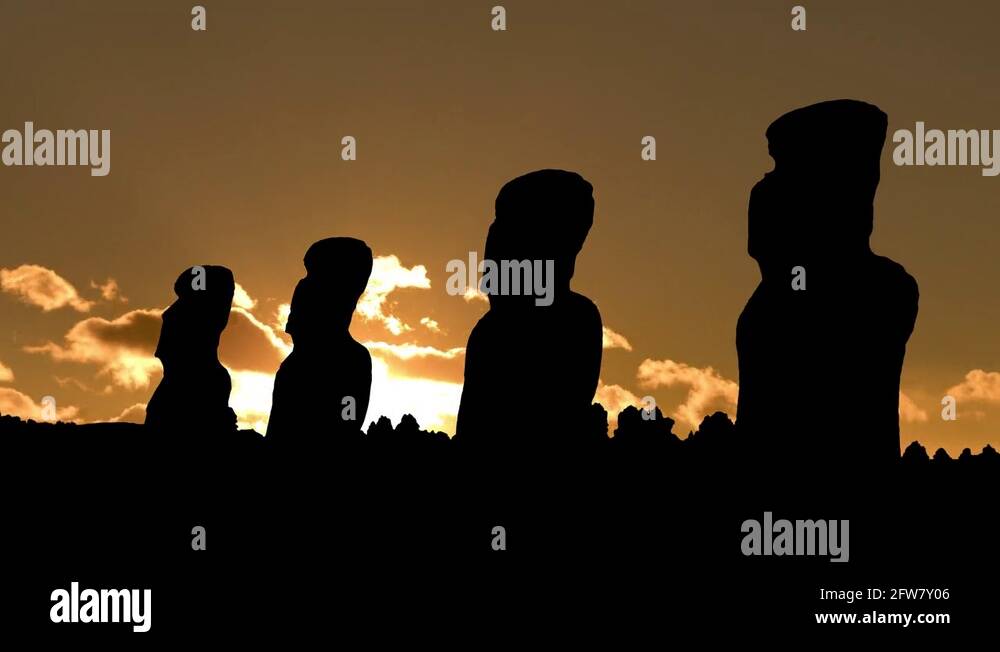 Easter island moai figures Stock Videos & Footage HD and 4K Video