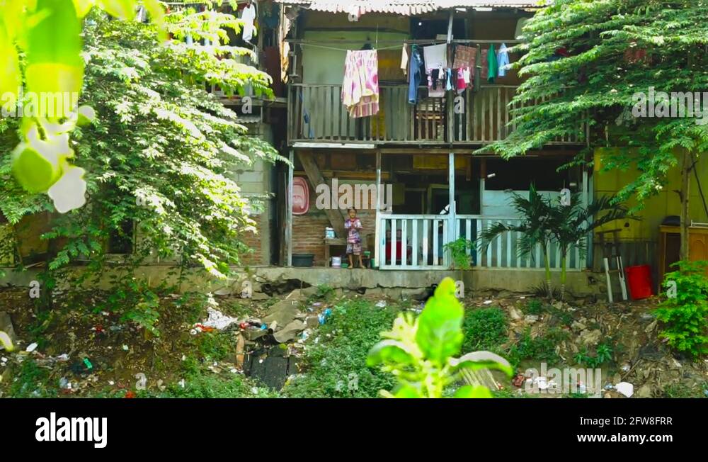 Child On Slums House In Riverside Stock Video Footage Alamy