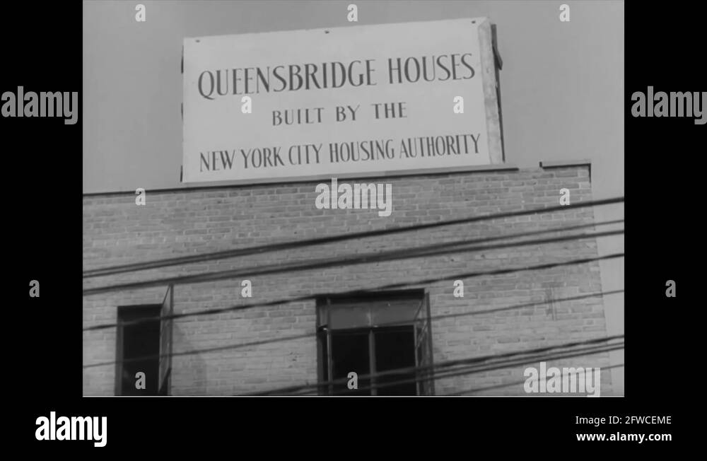 Queensbridge Housing project in construction 1939 Stock Video Footage