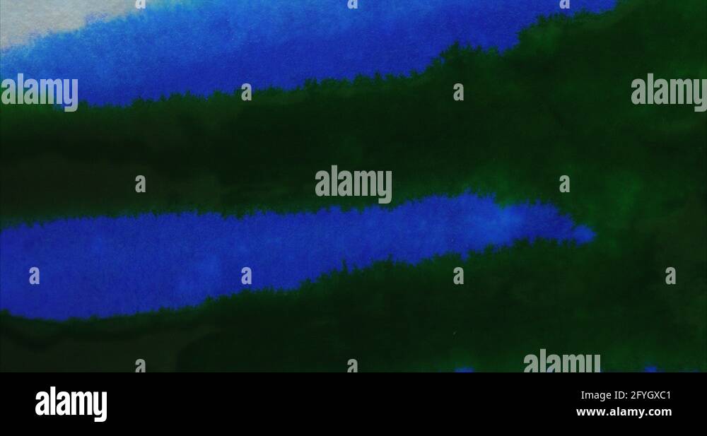 Vivid blue background with green ink running across. Unique texture ...