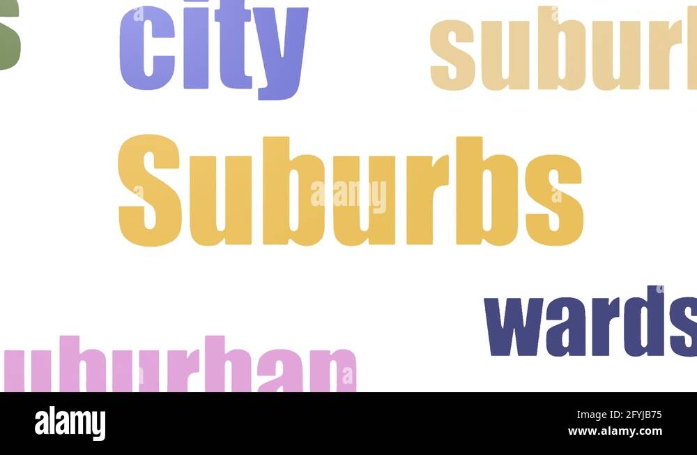 Suburbs Word Cloud Animated On White Background Stock Video Footage - Alamy