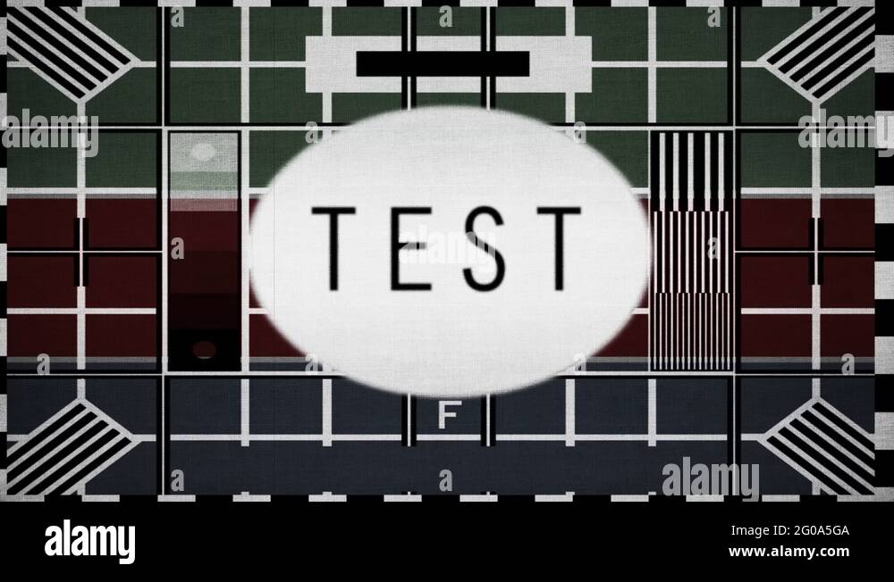 Tv test card calibration, alignment TV broadcast Stock Video Footage