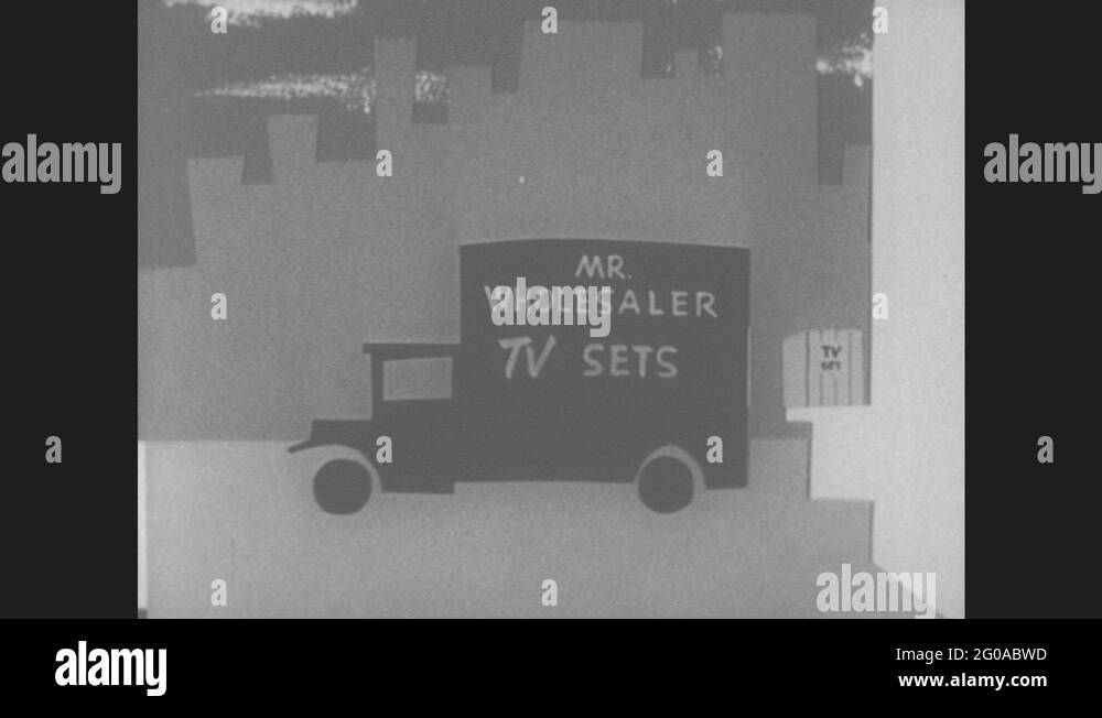 1960s-animated-tv-set-boxes-load-onto-truck-truck-speeds-away-tv-set