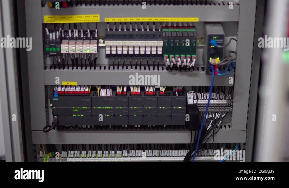 Wiring and electrical in industrial machine Stock Video Footage