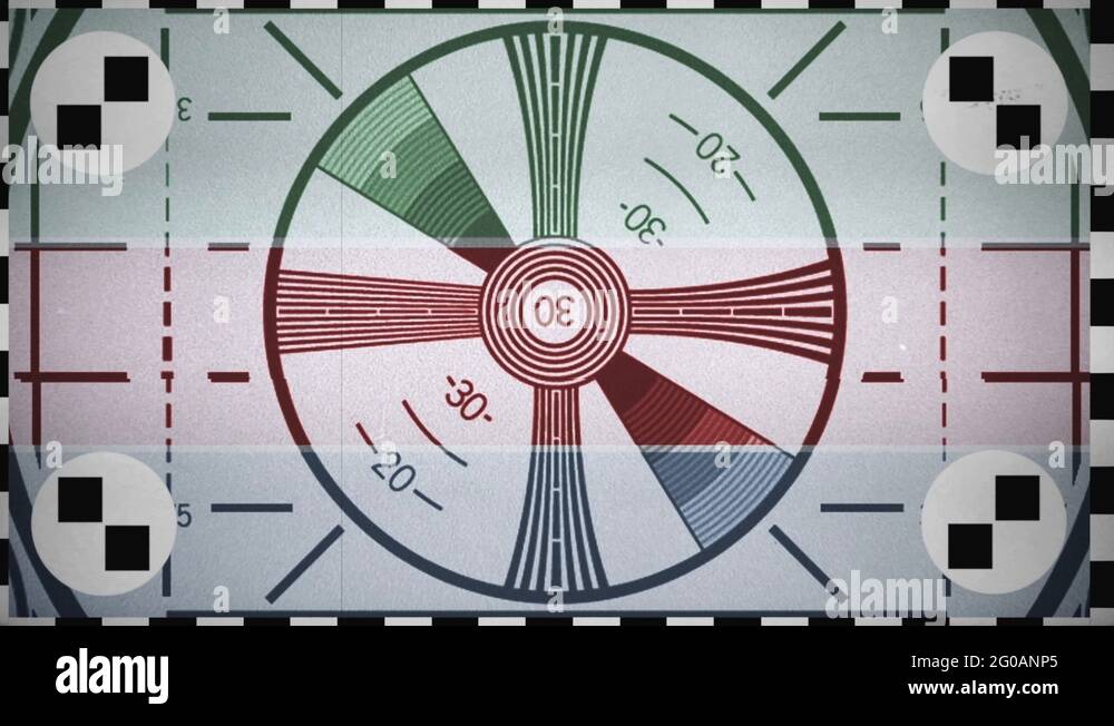 Tv test card calibration, alignment TV broadcast Stock Video Footage