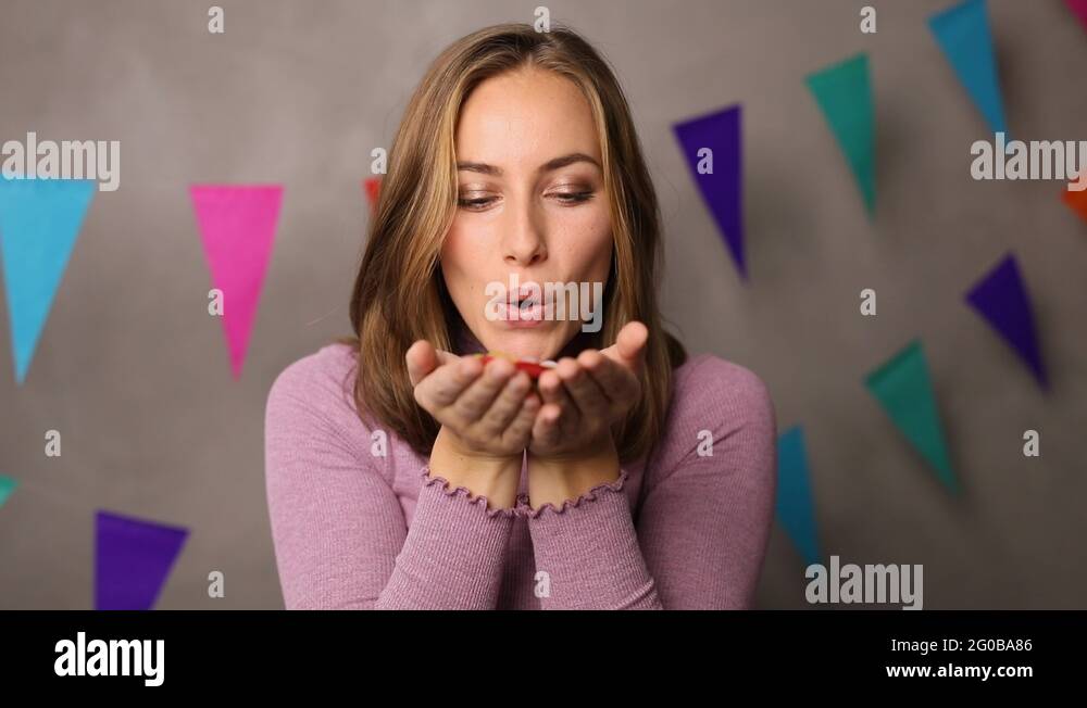 Celebration confetti girl Stock Video Footage Alamy