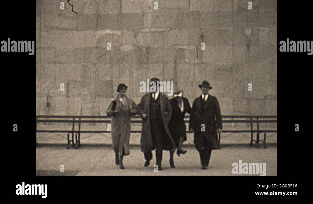 Vintage 16mm film, 1932 Wash DC, broll people monument, sequence 1