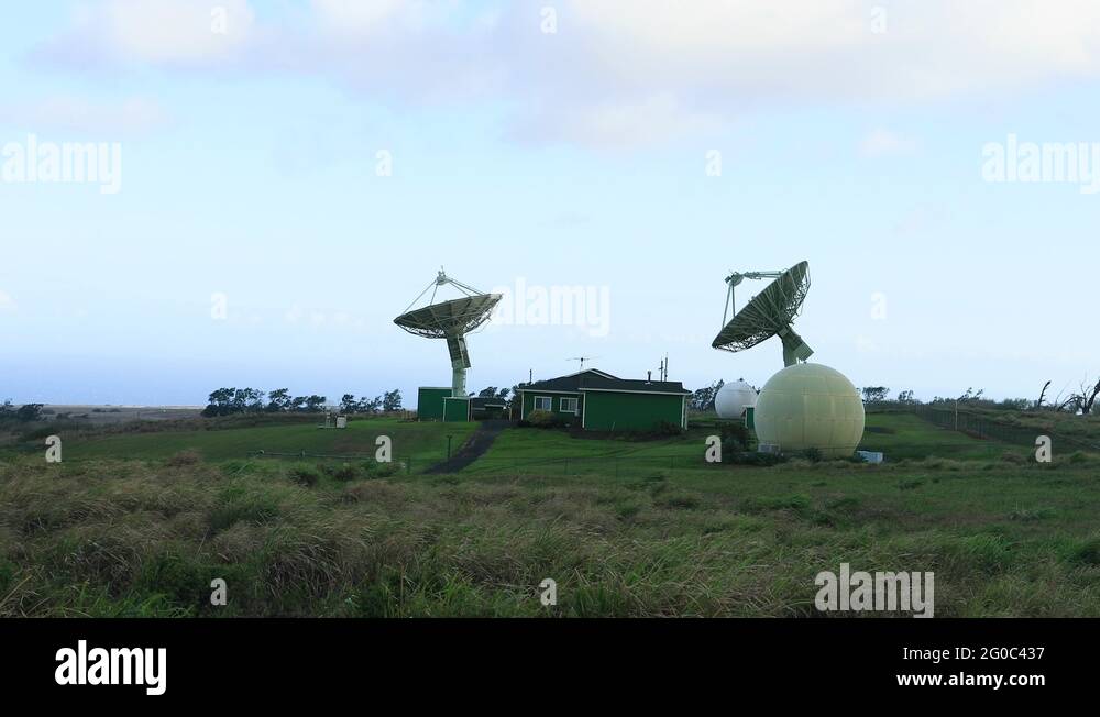 Parabolic antennas of a satellite ground station Stock Videos & Footage