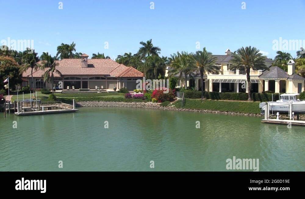 Waterfront homes Naples Florida Stock Video Footage Alamy