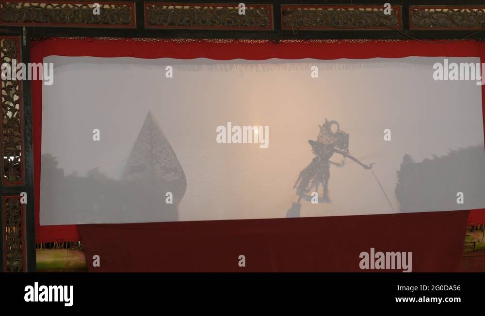 Shadow puppet show in kraton palace in Yogyakarta Java Indonesia Stock