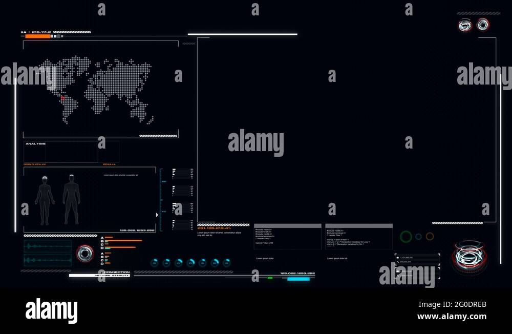4K UI User Interface Dark blue background with graph bar infographic ...