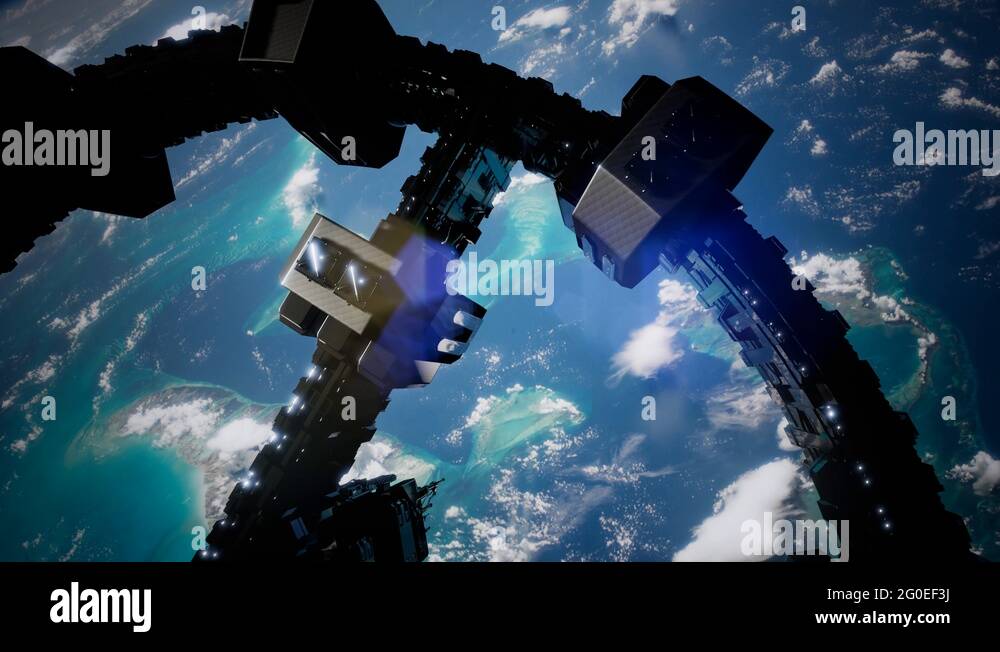 4k Flight Of The International Space Station Above the Earth Stock ...