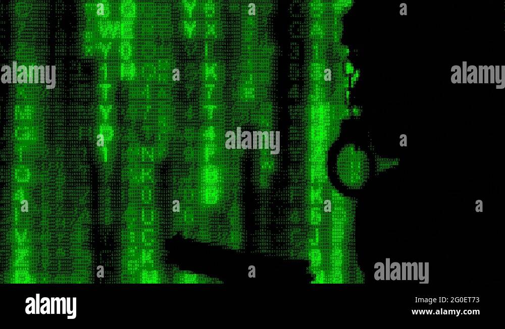 ASCII Matrix gun handcuffs detective Stock Video Footage Alamy