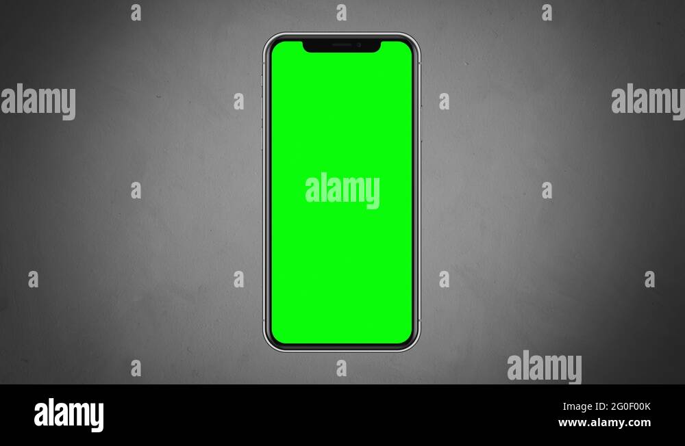 4K Modern Smartphone illustration IsolatedGrey Background Green Screen iPhone X Stock Video
