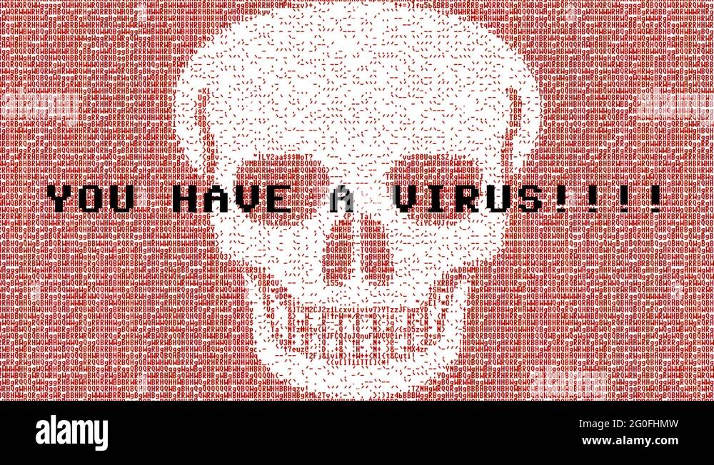ASCII skull matrix virus detected Stock Video Footage - Alamy